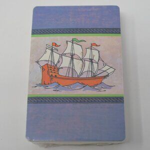 NOS Vintage Trump Sealed Playing Cards Sailing Boat Schooner Ship NEW